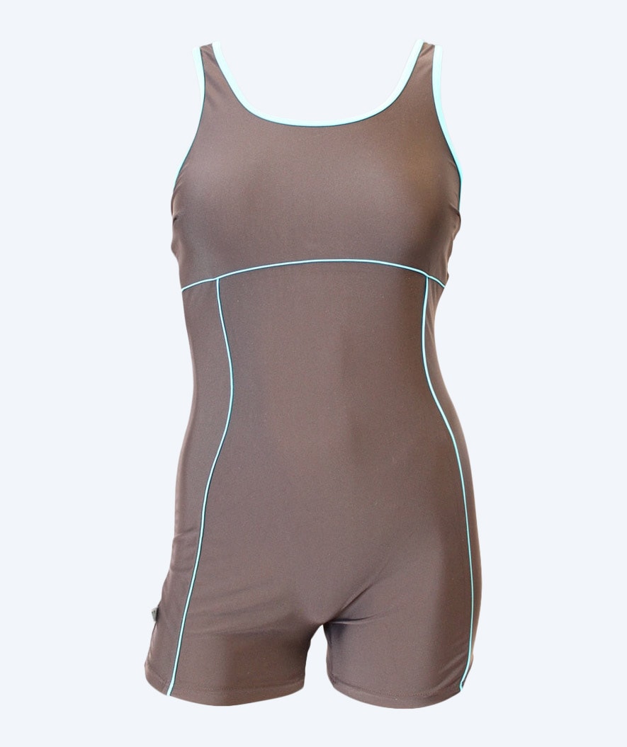 Mirou Badeanzug mit Bein für Damen - 244S - Hellblau/Schwarz –