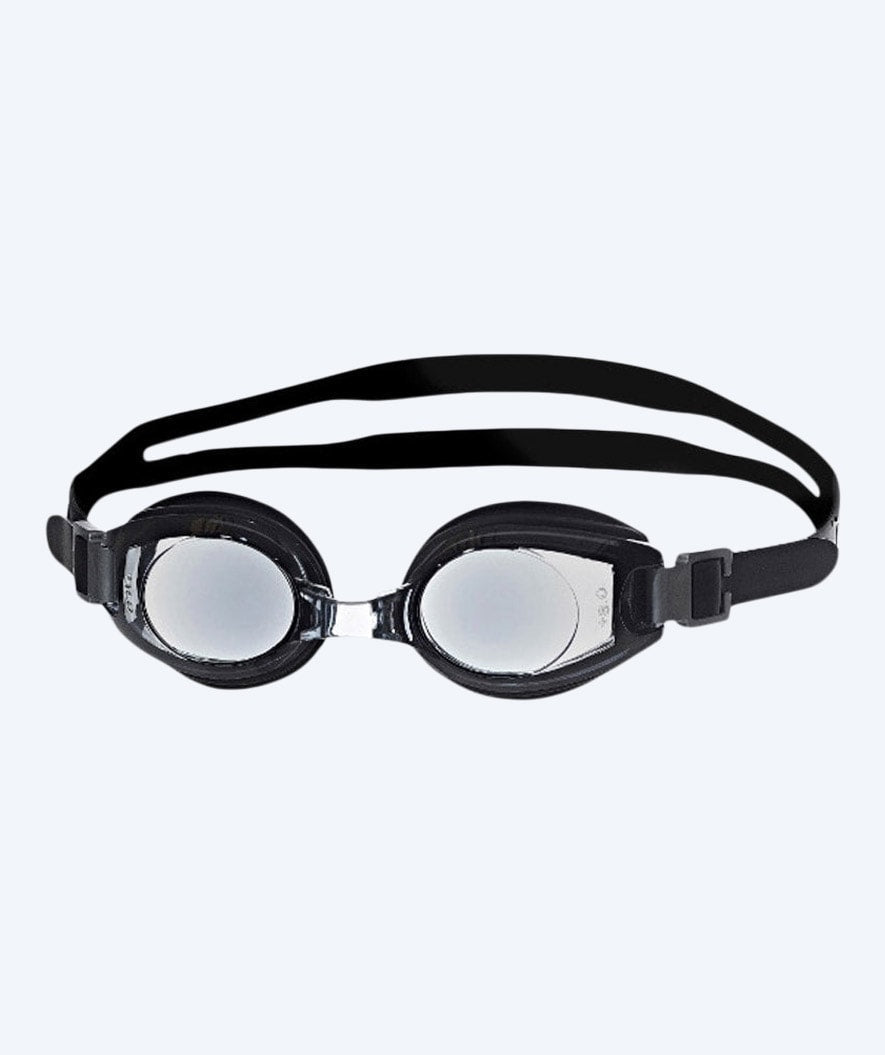 Primotec weitsichtige Schwimmbrille mit Stärke für Erwachsene - (-1.0) bis (+8.0) - Schwarz (Smoke Scheiben)