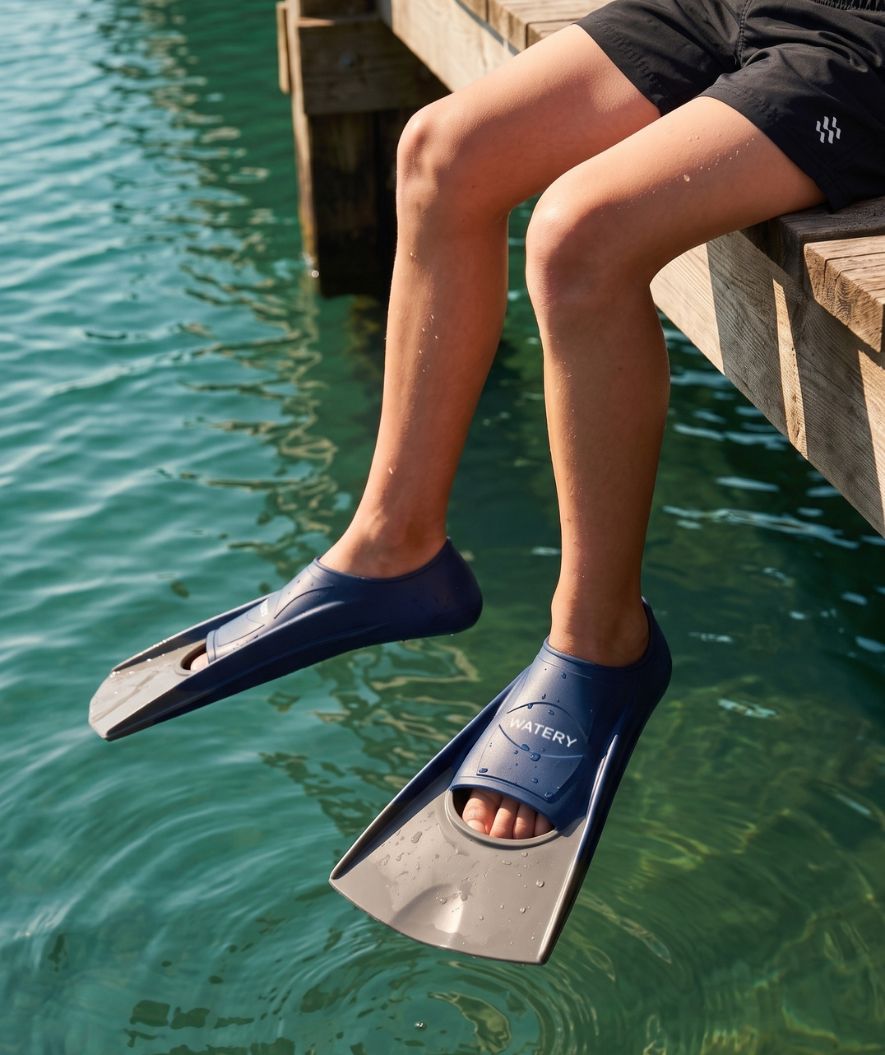 Watery Kurzflosse für Schwimmer - Shimmer - Dunkelblau