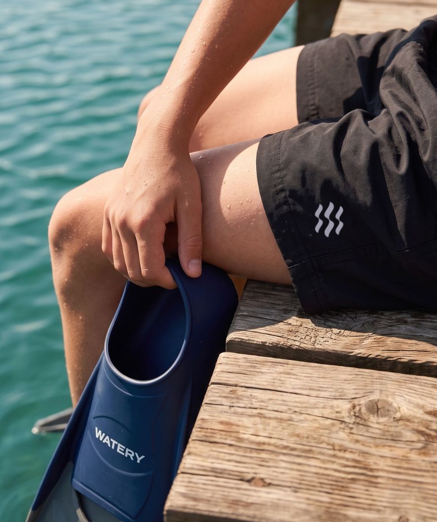 Watery Kurzflosse für Schwimmer - Shimmer - Dunkelblau