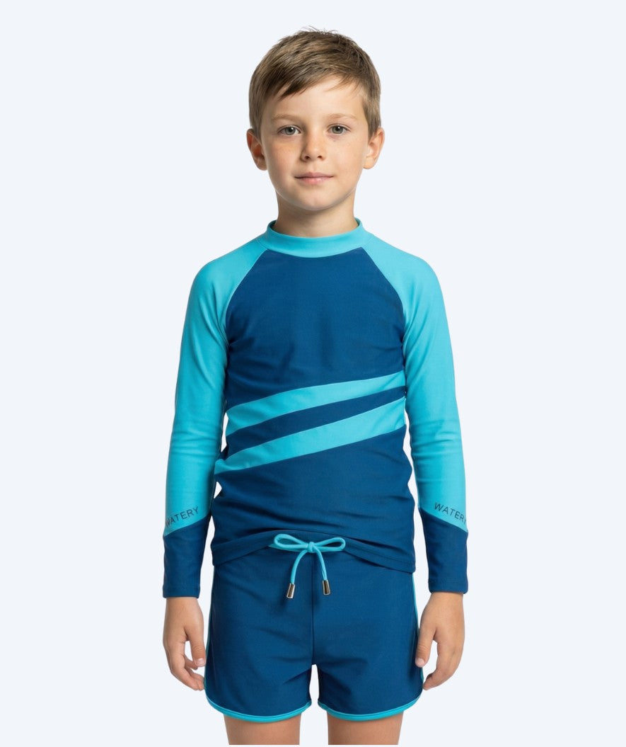 Watery UV Shirt für Kinder - Manami Langarm Rashguard - Atlantic Blue