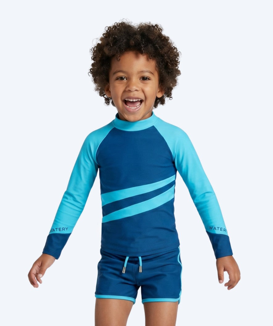 Watery UV Shirt für Kinder - Manami Langarm Rashguard - Atlantic Blue