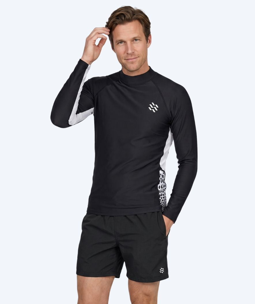 Watery UV Shirt für Herren - Scylla Langarm Rashguard - Schwarz/Weiß