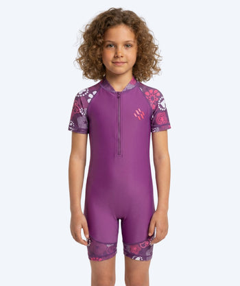 Watery UV Anzug für Kinder - Athena Kurzarm Rashguard - Lila