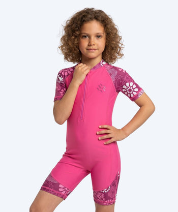 Watery UV Anzug für Kinder - Athena Kurzarm Rashguard - Rosa