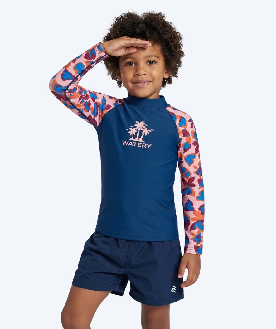 Watery UV Shirt für Kinder - Osiris Langarm Rashguard - Hellrosa/Donkerblau