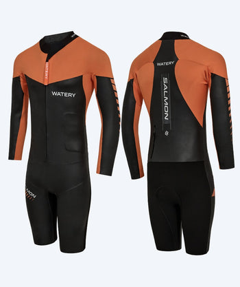 Watery Neoprenanzug für Herren - Salmon Swimrun - Schwarz/Orange
