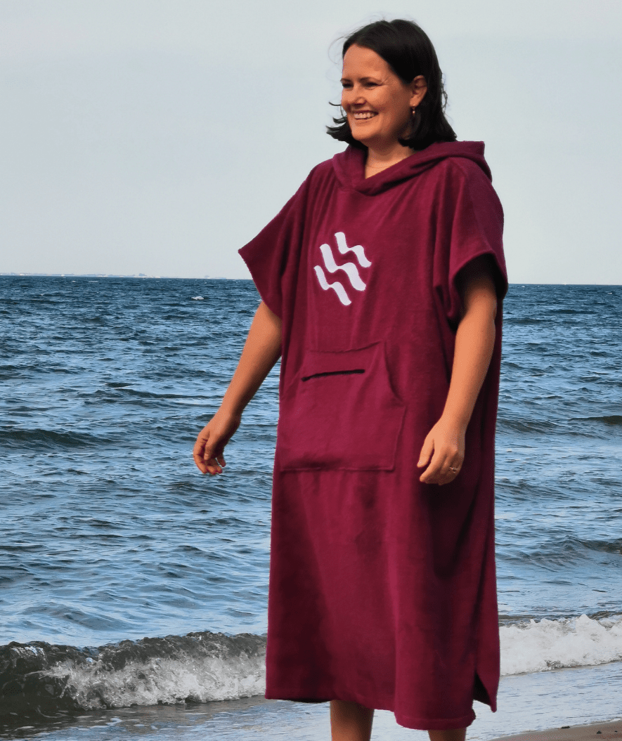 Watery Badeponcho für Erwachsene - Baumwolle - Schwarz