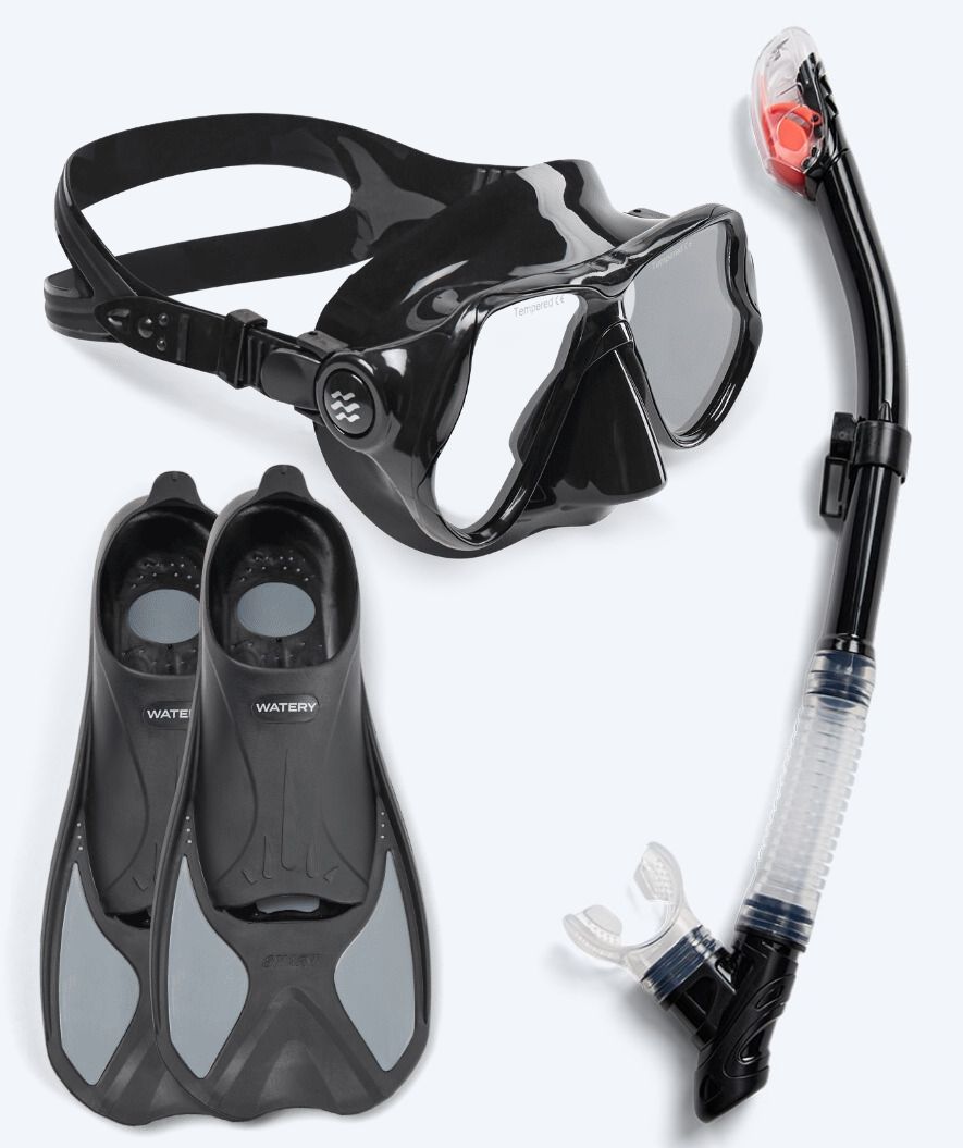 Watery Schnorchelset für Erwachsene - Pike/Hudson - Schwarz