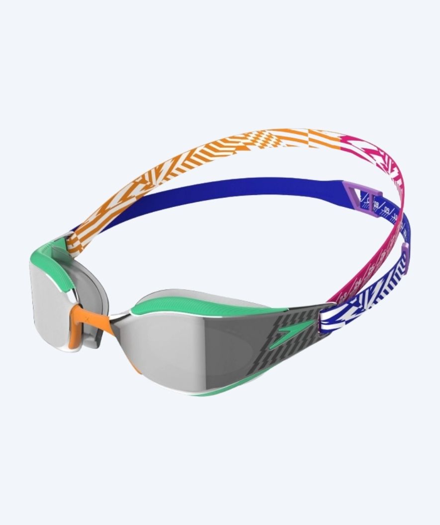 Speedo Elite svømmebriller - Fastskin Hyper Elite Mirror - Grøn/orange
