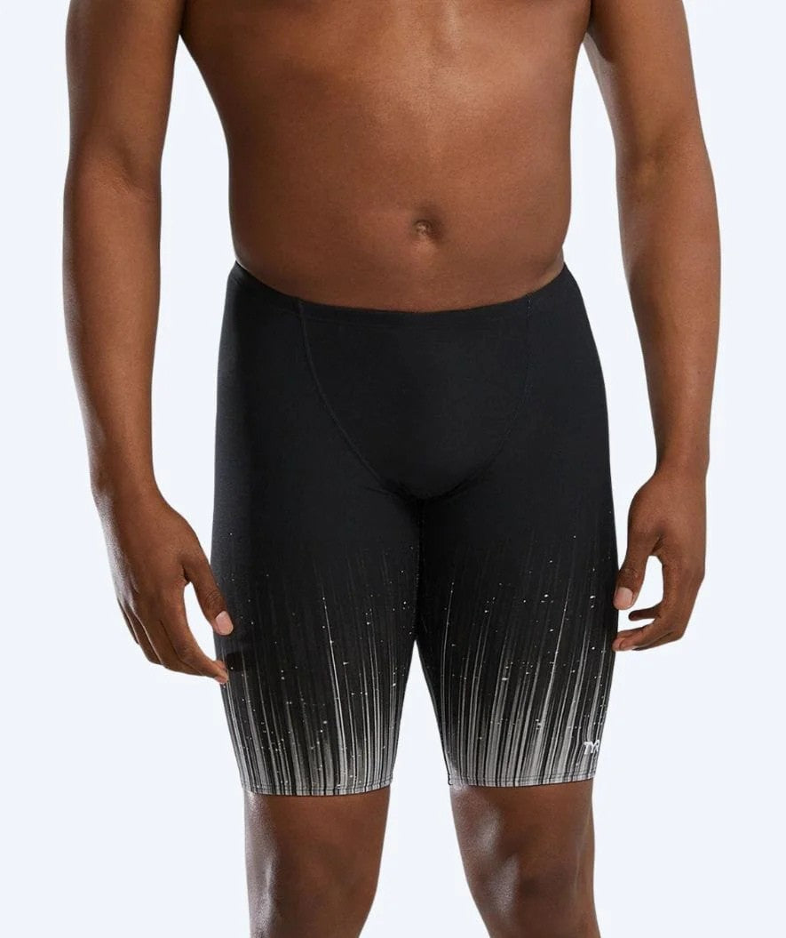TYR lange Badehose für Herren - Durafast Elite Speedwarp - Schwarz/Weiß