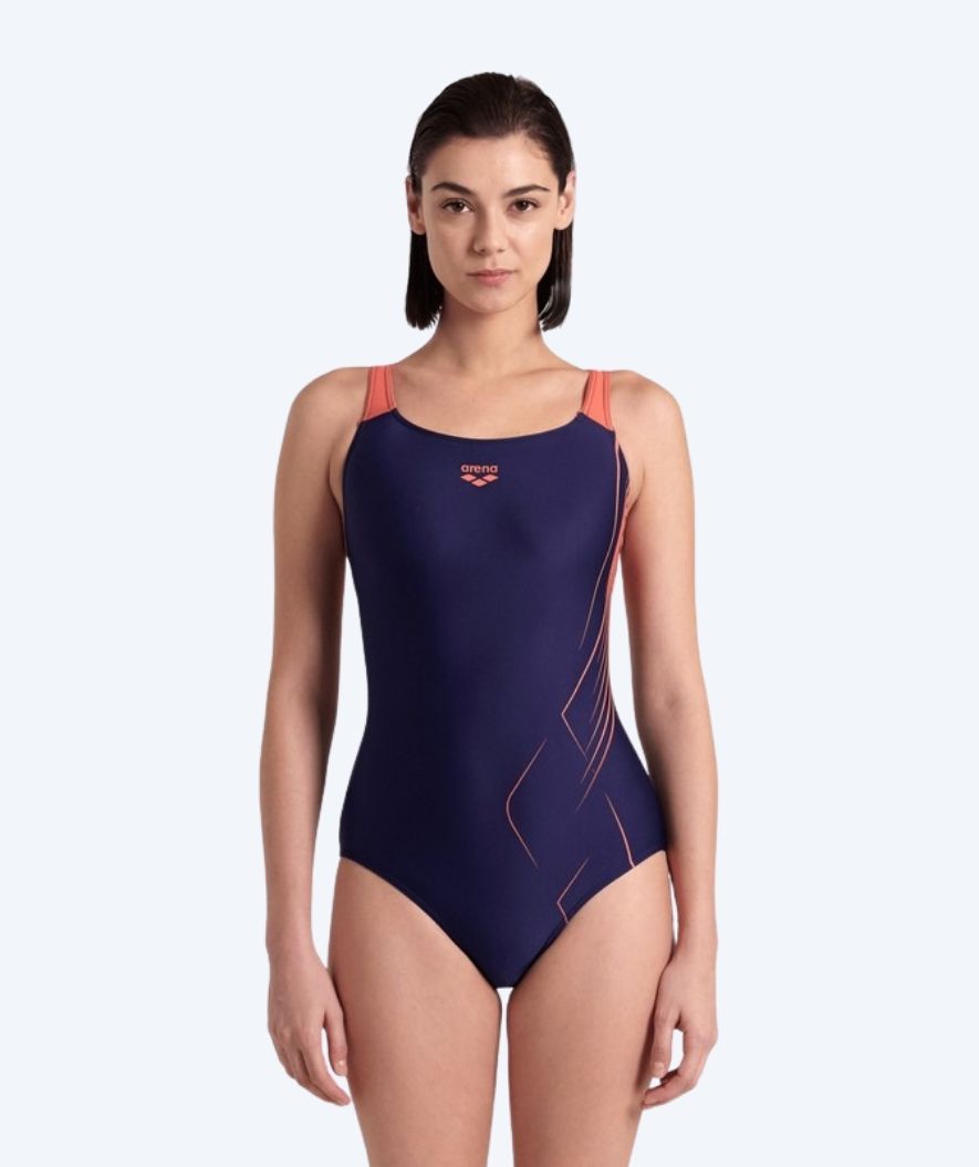 Arena badedragt til damer - Swim Pro Back Dive - Mørkeblå/pink