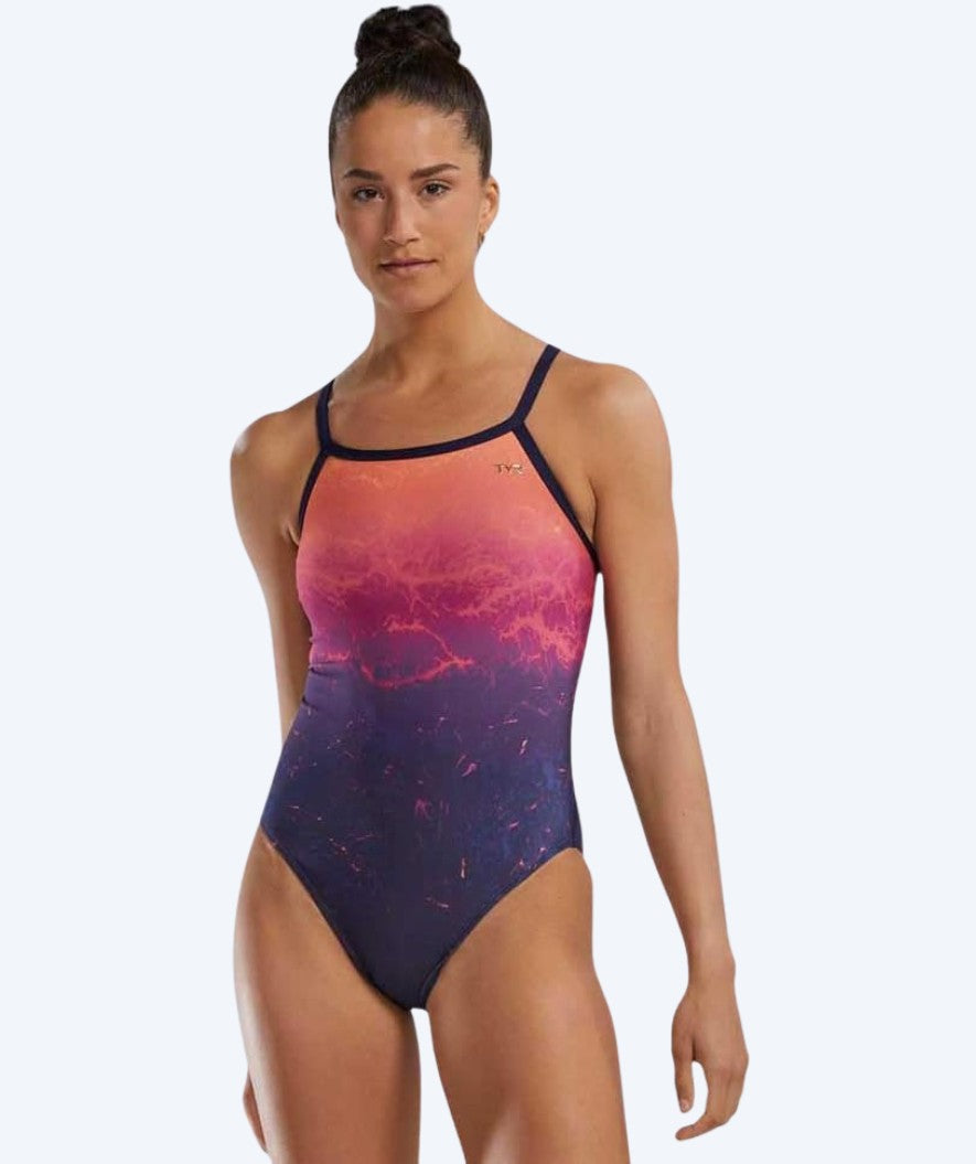 TYR Badeanzug für Damen - Durafast Elite Cut - Donkerblau/Mehrfarbig