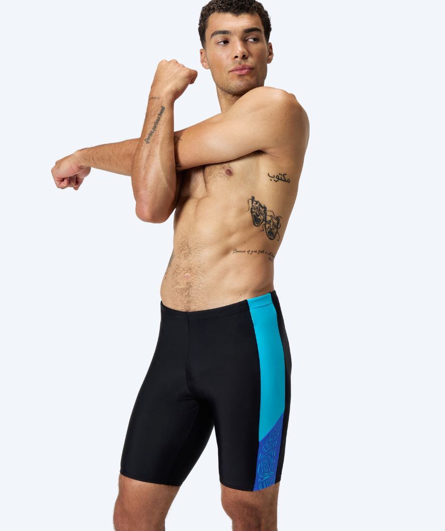 Speedo lange Badehose für Herren - Dive - Schwarz/hellblau