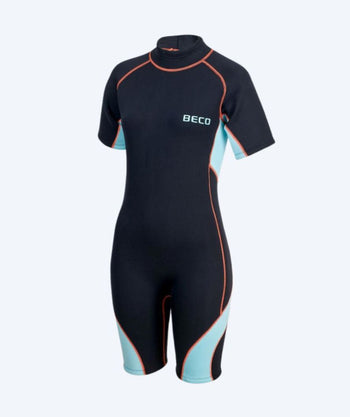 Beco Neoprenanzug für Damen - Neoprene Shorty - Schwarz/Hellblau