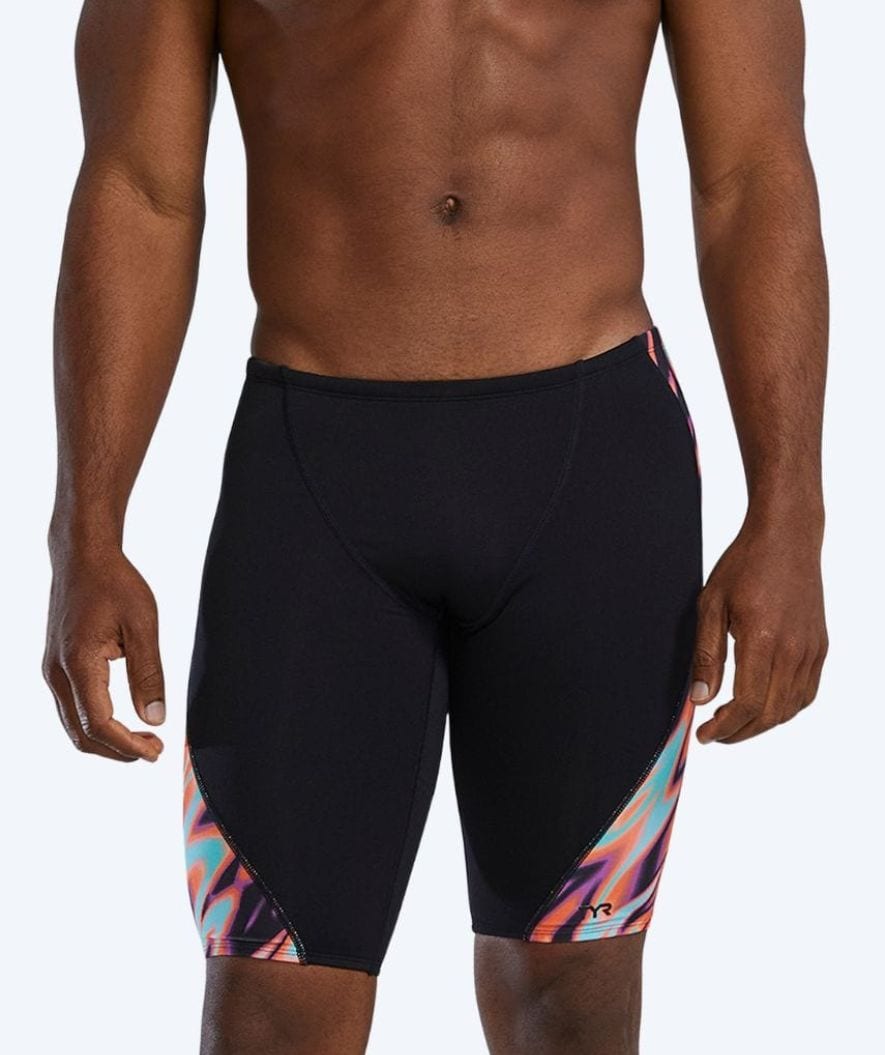 TYR lange Badehose für Herren - Evolved Blade Splice - Schwarz/orange