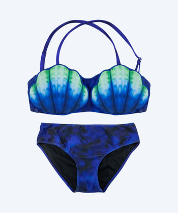 Fin Fun Meerjungfrau Bikini für Kinder - Royal Shell - Laguna Blue