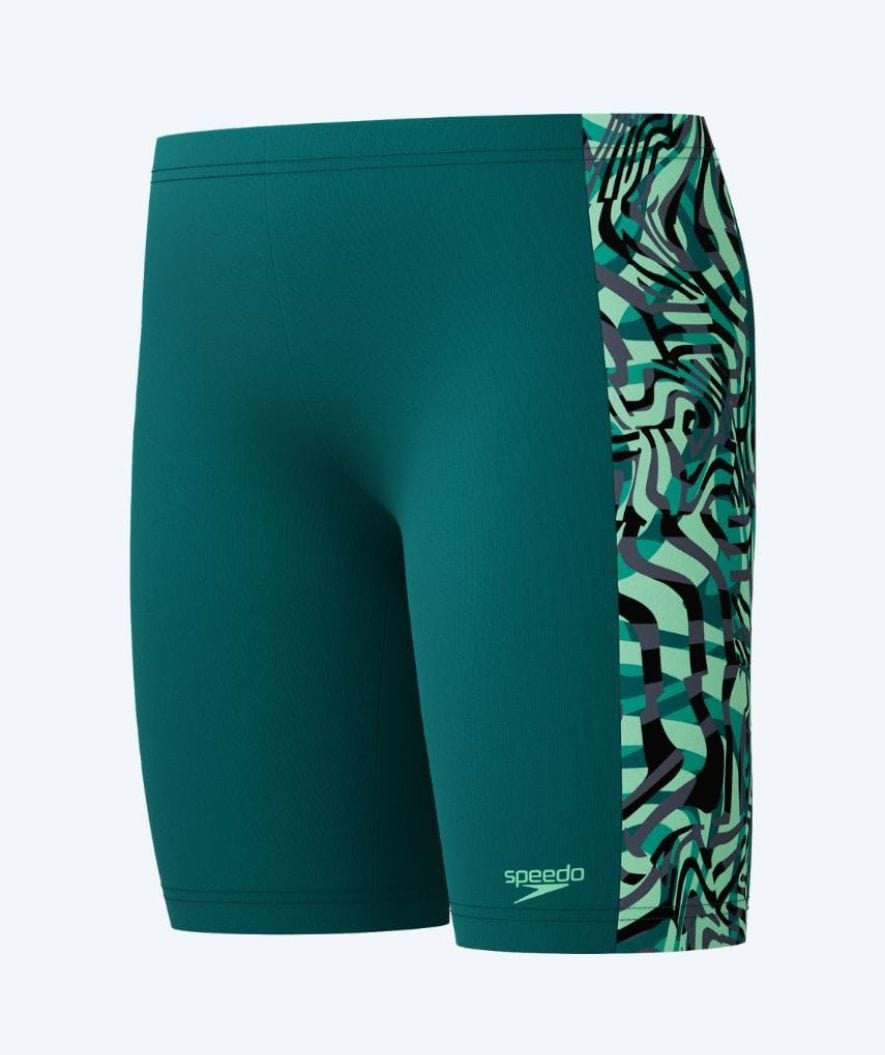 Speedo lange Badehose für Jungen - Digital Panel - Grün/Schwarz