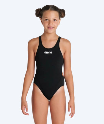 Arena Badeanzug für Mädchen - Team Swim Tech Solid - Schwarz