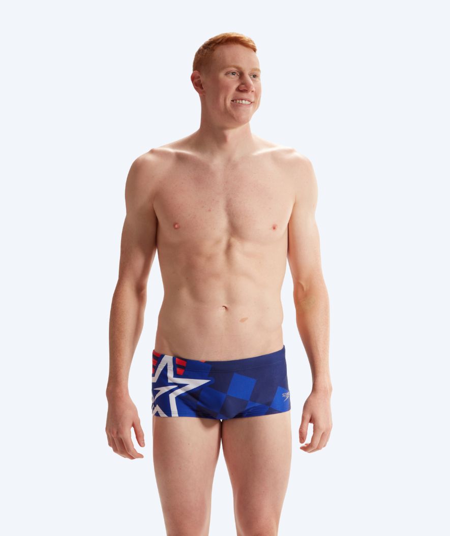 Speedo Badeslip für Herren - Placement Digital - Blau/rot