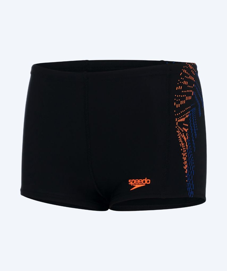 Speedo Aqua Shorts für Jungen - Plastisol Placement - Schwarz/Orange
