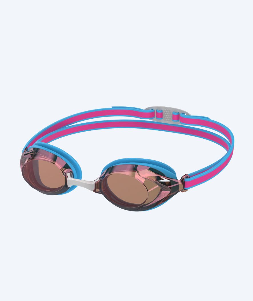 Speedo Wettkampf-Schwimbrille für Kinder (6-14) - Vanquisher 3.0 Mirrored - Hellrosa/bronze