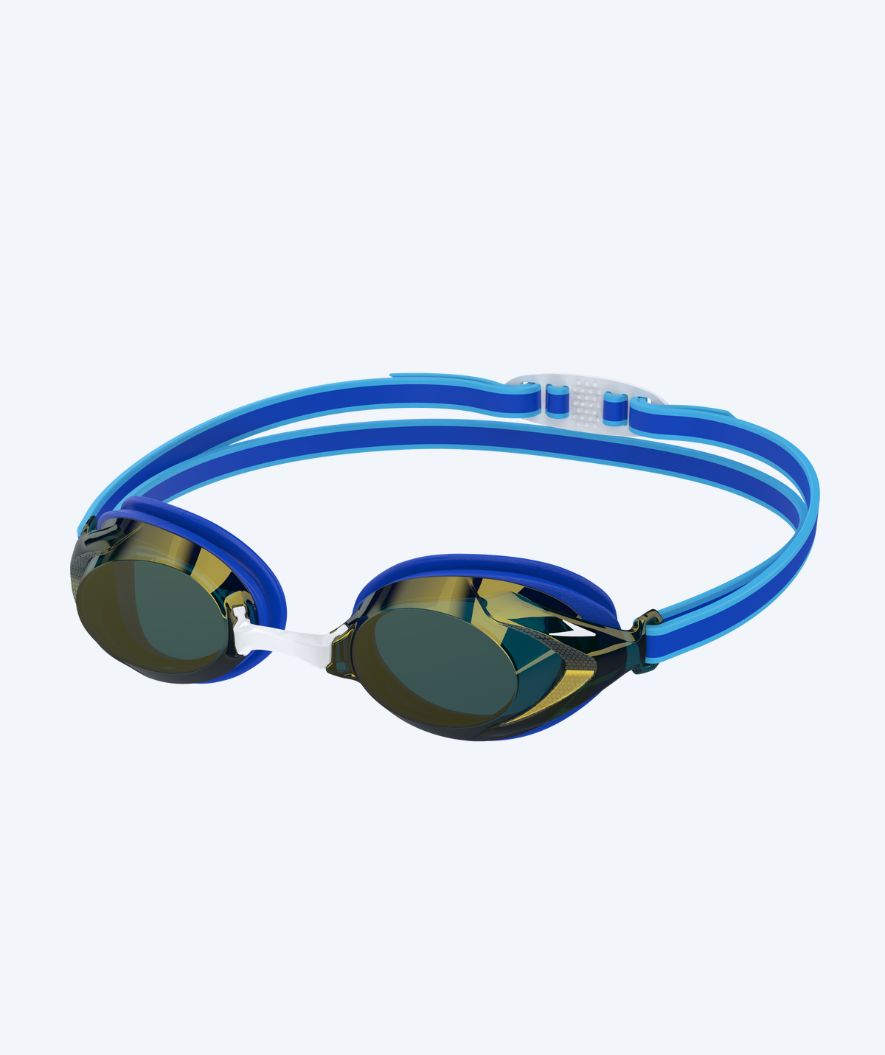 Speedo Wettkampf-Schwimbrille für Kinder (6-14) - Vanquisher 3.0 Mirrored - Blau/gold