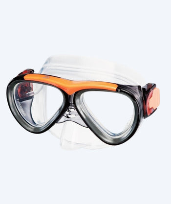 Primotec Tauchmaske mit Sehstärke für Kinder - M59 (-1.0 bis -8.0) und (+1.0 bis +4.0) - Schwarz/orange