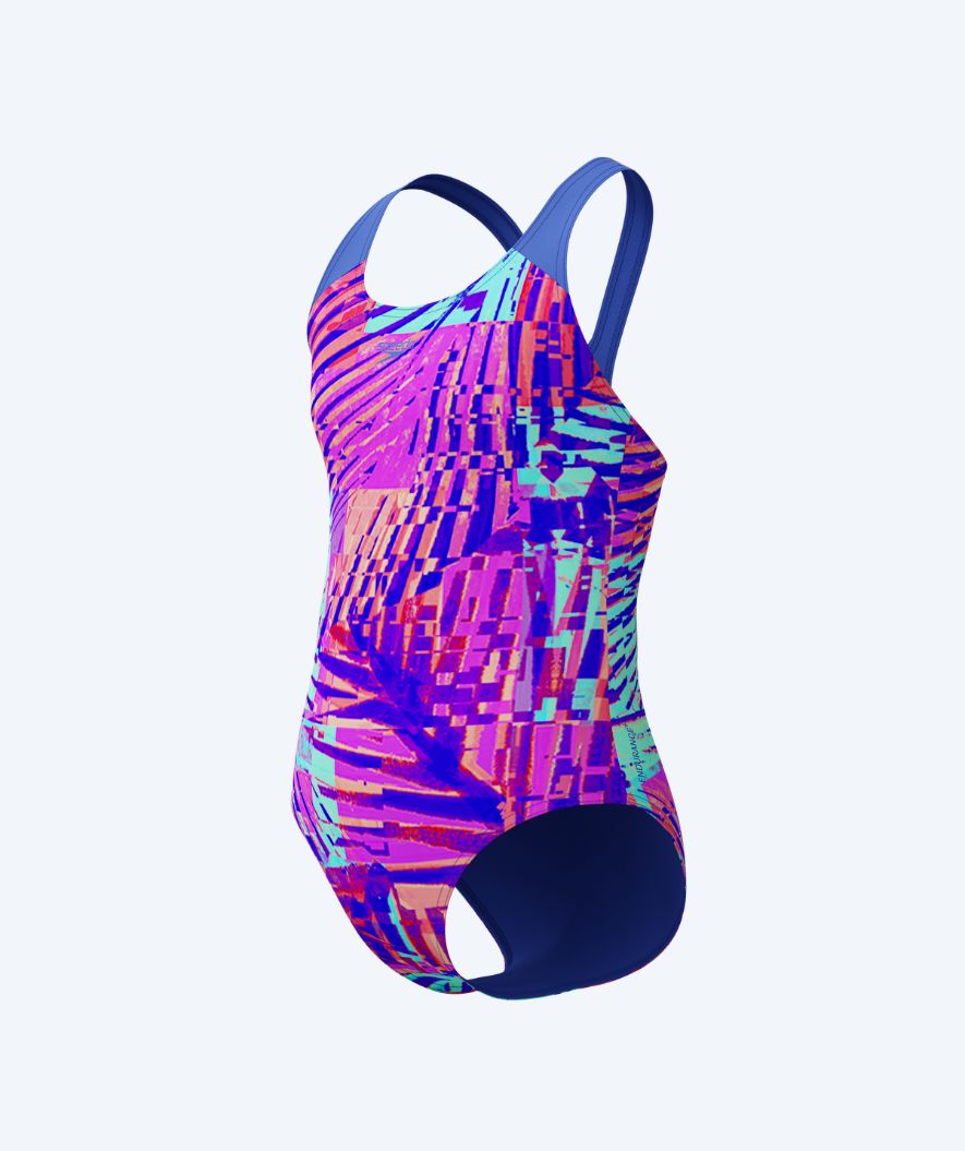 Speedo Badeanzug für Mädchen - Allover Digital Splashback - Lila/blau