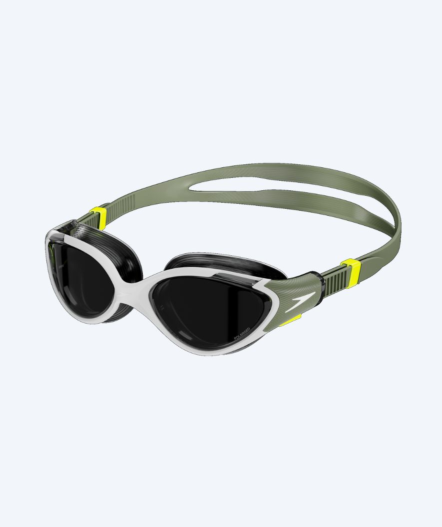 Speedo Schwimmbrille fürs Training für Damen - Biofuse 2.0 - Grün/weiß (Smoke Scheiben)