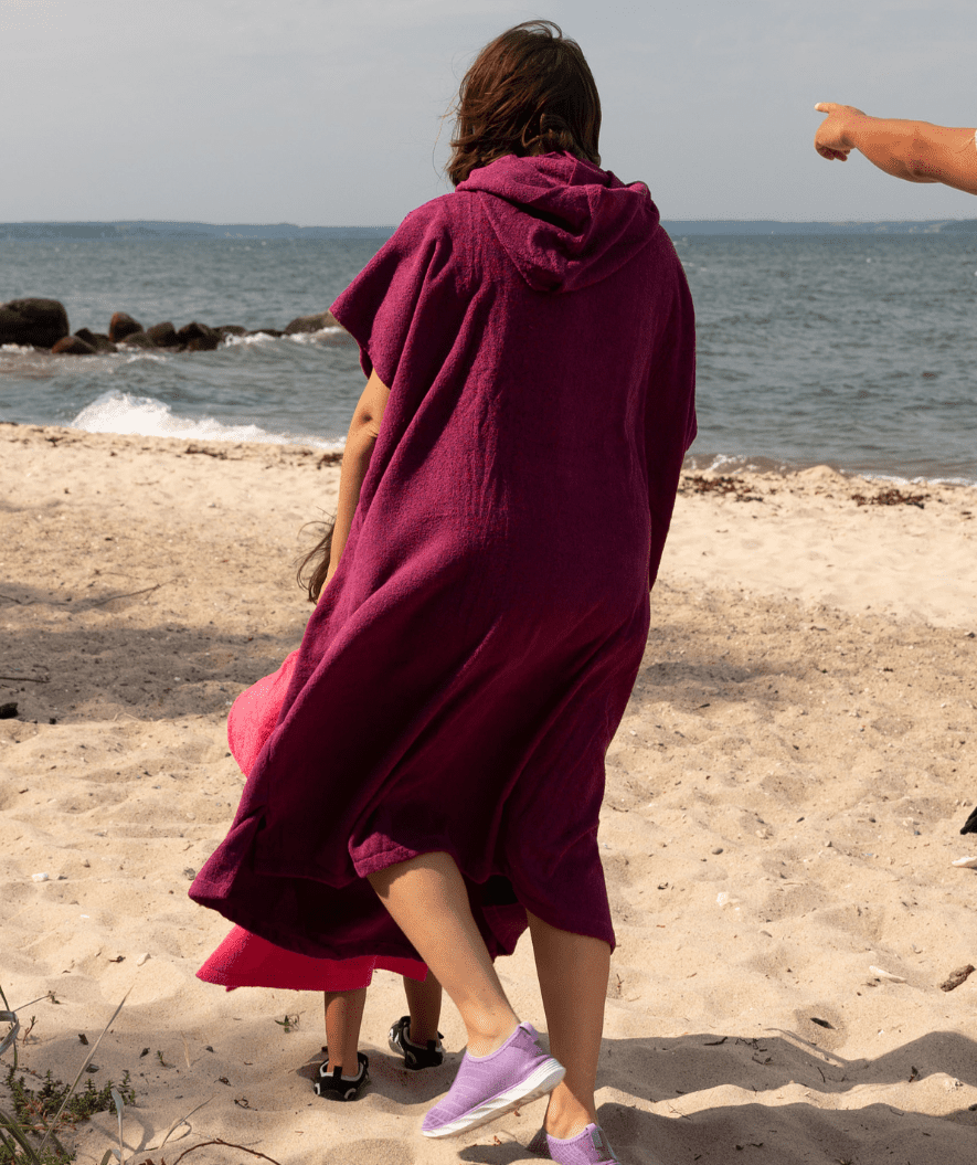 Watery Badeponcho für Erwachsene - Baumwolle - Schwarz