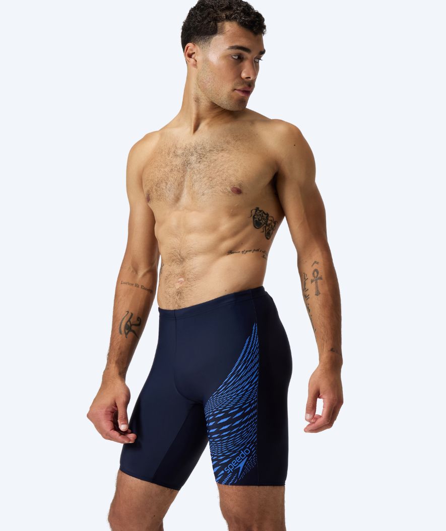 Speedo lange Badehose für Herren - Medley Logo - Donkerblau/hellblau