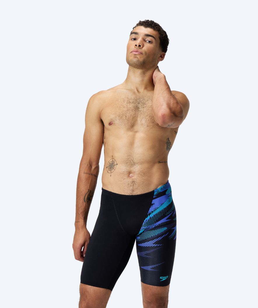 Speedo lange Badehose für Herren - Hyperboom V-Cut - Schwarz/blau