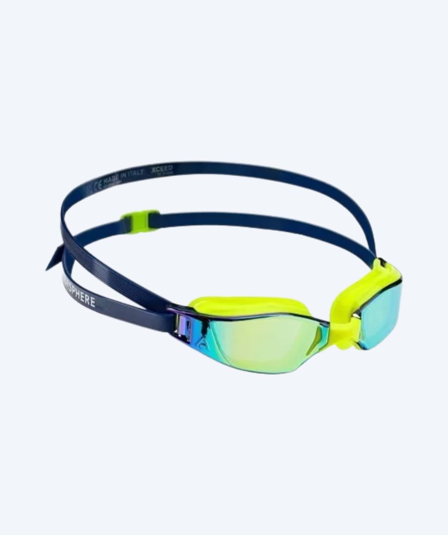 Aquasphere Wettkampf-Schwimbrille - Xceed A1 - Gelb/donkerblau (Mirror Scheiben)