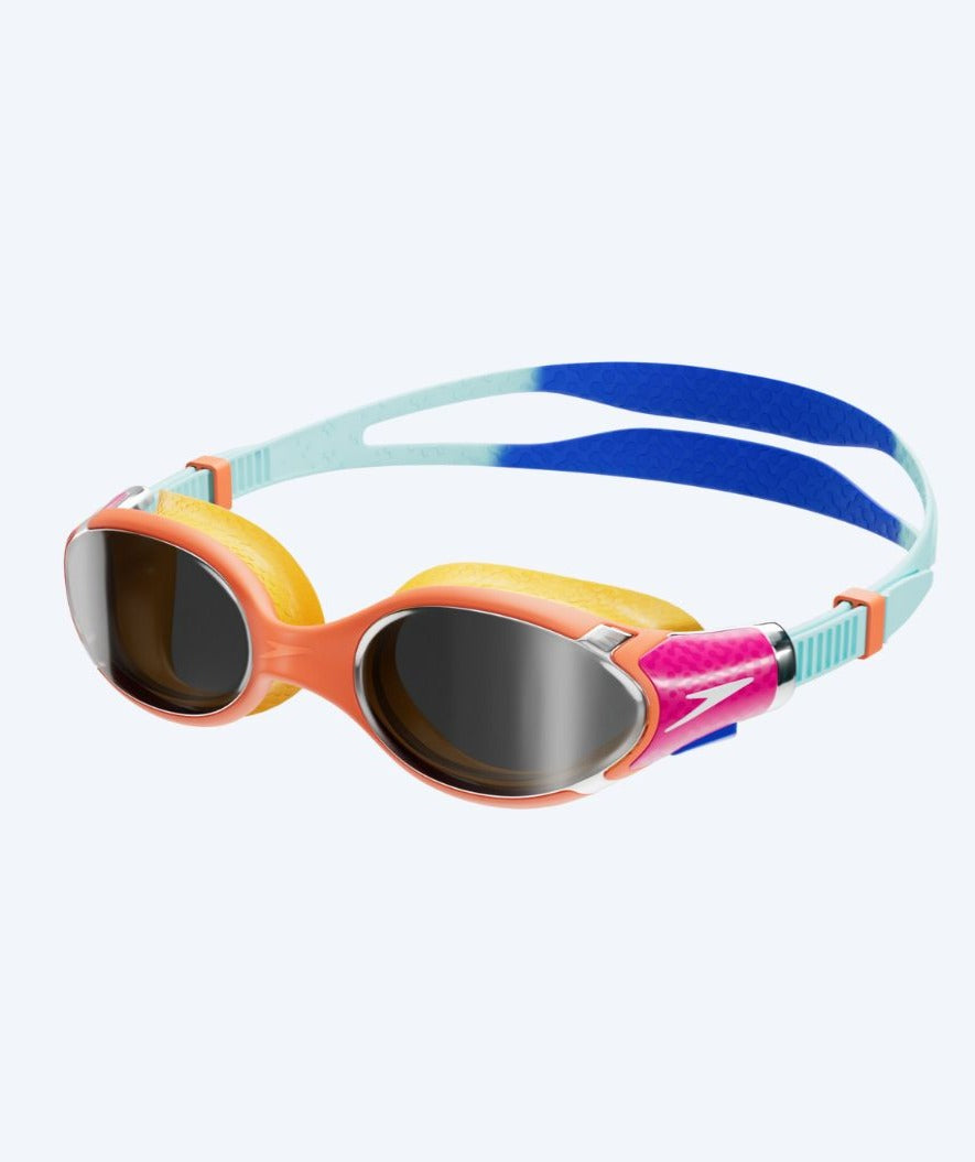 Speedo Schwimmbrille für Kinder (6-14) - Biofuse 2.0 Mirror - Orange/dunkelblau