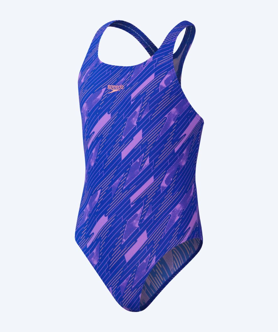 Speedo Badeanzug für Mädchen - Hyperboom Allover Medalist - Blau/rosa