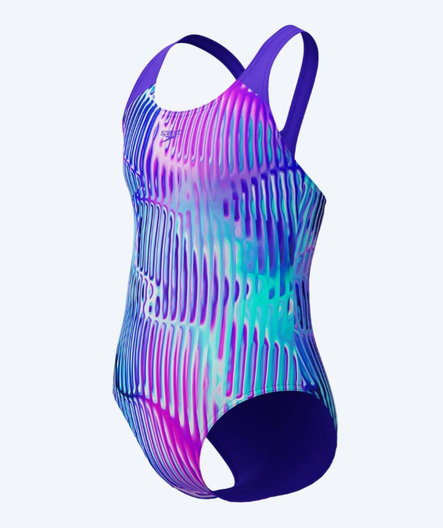 Speedo Badeanzug für Mädchen - Allover Digital Splashback - Lila/hellblau