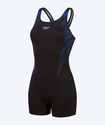 Speedo Badeanzug mit Beinen für Damen - Hyperboom Splice - Schwarz/blau