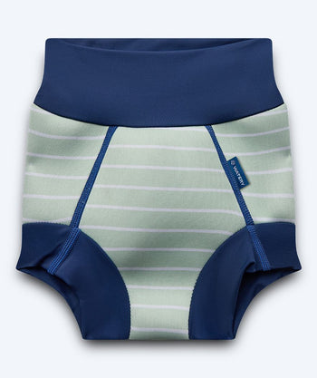 Watery Windelbadehose für Kinder - Neopren Swim Nappy - Nordic Green Stripes