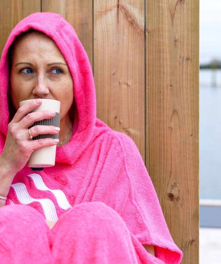 Watery Badeponcho für Erwachsene - Baumwolle - Schwarz