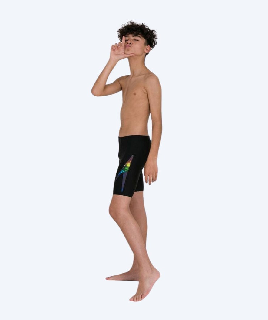 Speedo lange Badehose für Jungen - Boom Digital Plastisol - Schwarz/mehrfarbig