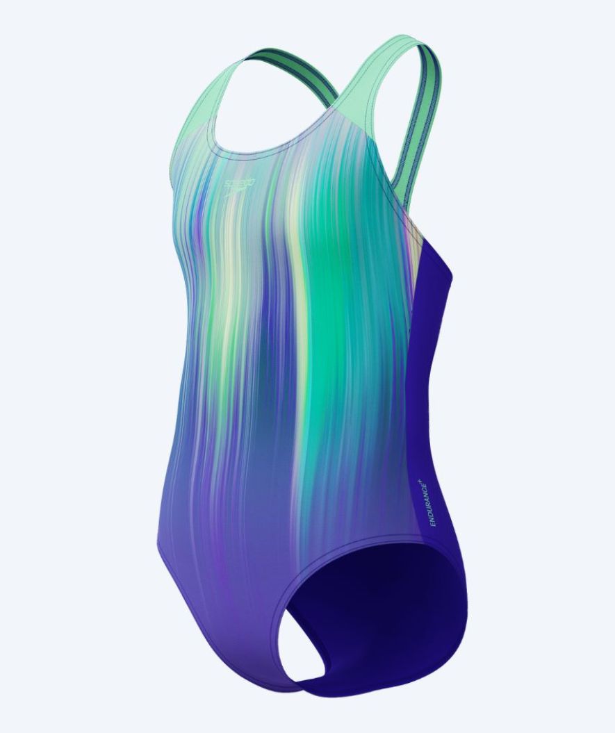 Speedo Badeanzug für Mädchen - Digital Placement Splashback - Lila/grün