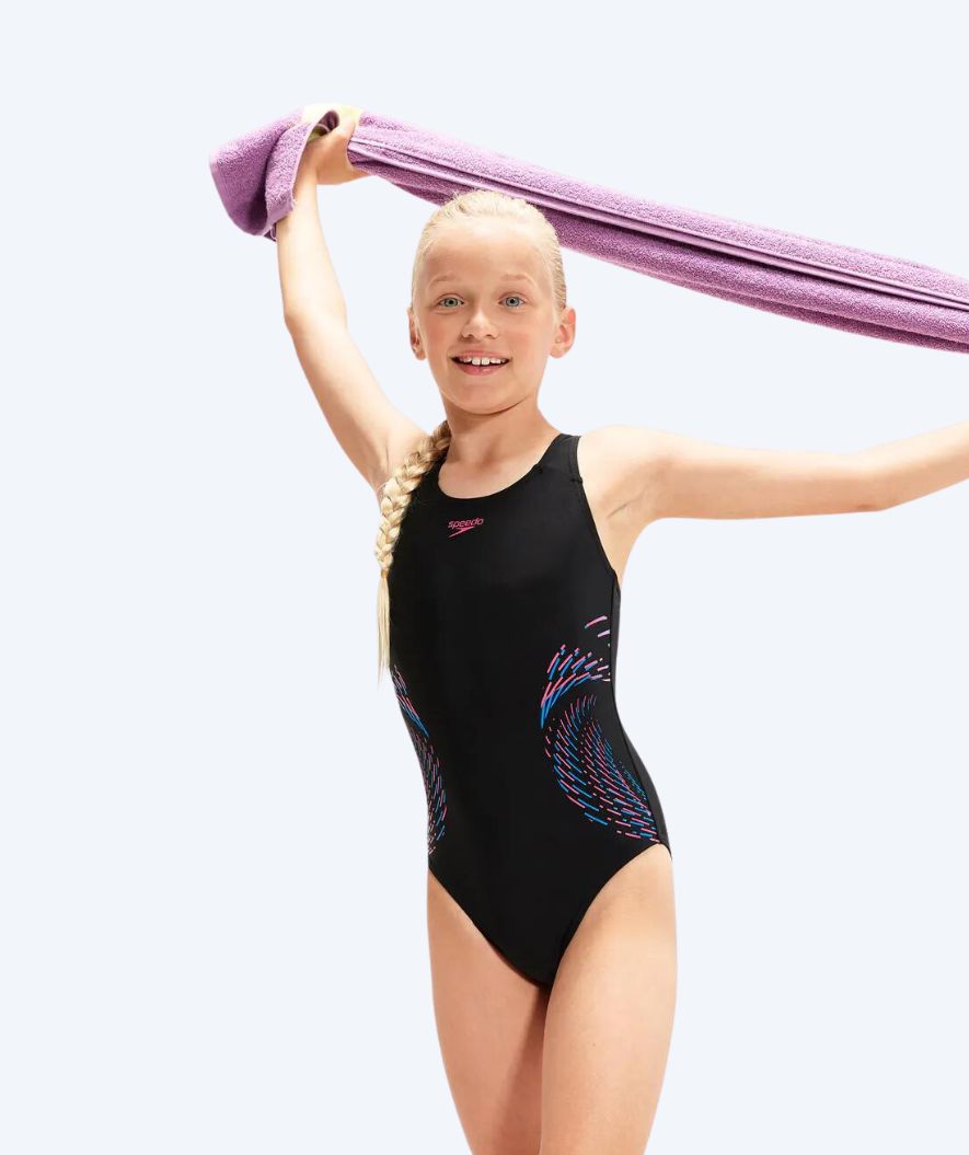Speedo Badeanzug für Mädchen - Placement Muscleback - Schwarz