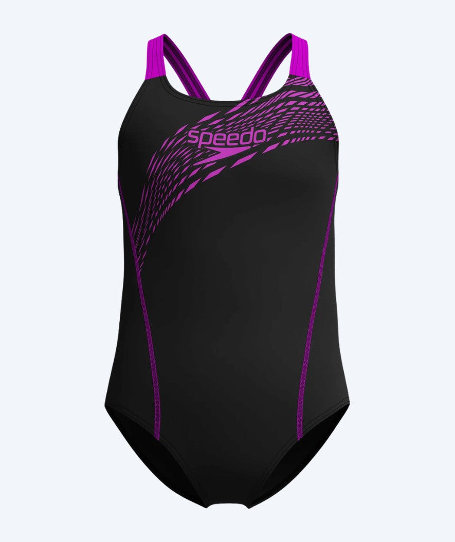 Speedo Badeanzug für Mädchen - Medley Logo Medalist - Schwarz/Rosa
