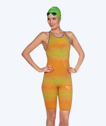Arena Wettkampfanzug für Damen - Powerskin Carbon Air 2 - Orange/gelb