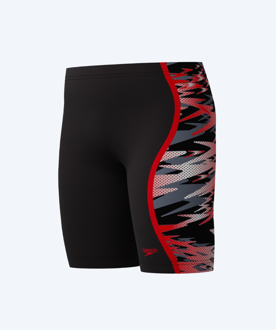 Speedo lange Badehose für Jungen - Hyperboom Splice - Schwarz/Grau