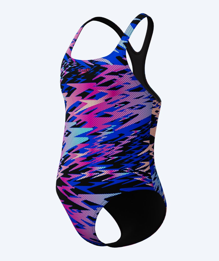 Speedo Badeanzug für Mädchen - Hyperboom Print Medalist - Blau/Rosa