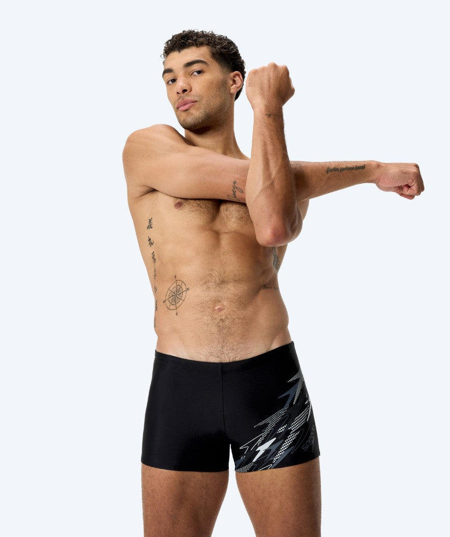 Speedo Aquashorts für Herren - Medley Logo - Schwarz/Hellgrau
