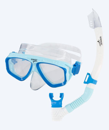 Speedo Combo Schnorchelset für Erwachsene - Adventure - Blau/Klar