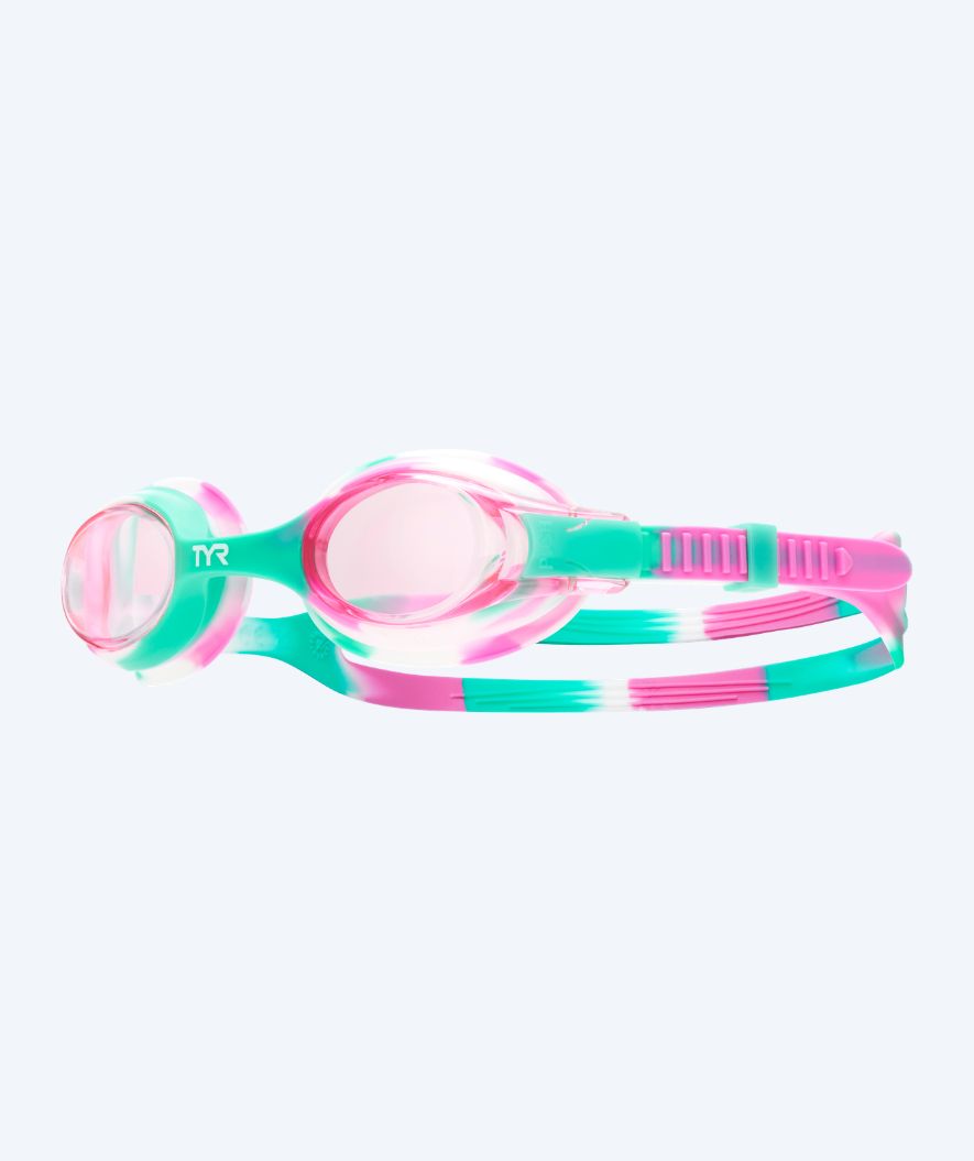 TYR Schwimmbrille für Kinder - Swimple - Grün/Rosa